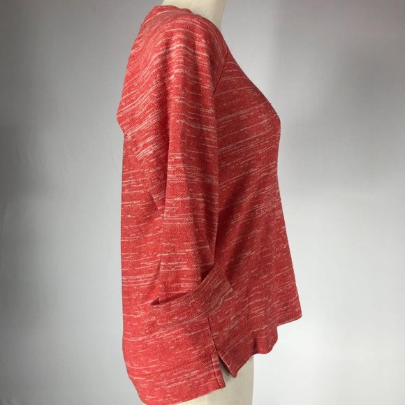 JNY Sport Jones New York Women's Size Small Orange White Knit Pullover Sweater - Picture 2 of 10